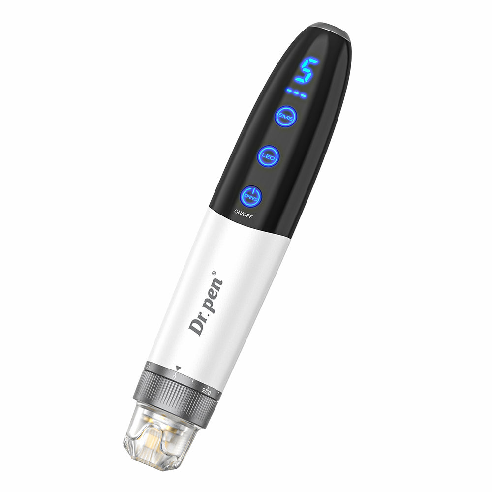 Bio Pen Q1S microneedling-Stift mit LED-Display, einstellbaren Funktionen und EMS für fortgeschrittene Hautbehandlung und Kollagenstimulation.