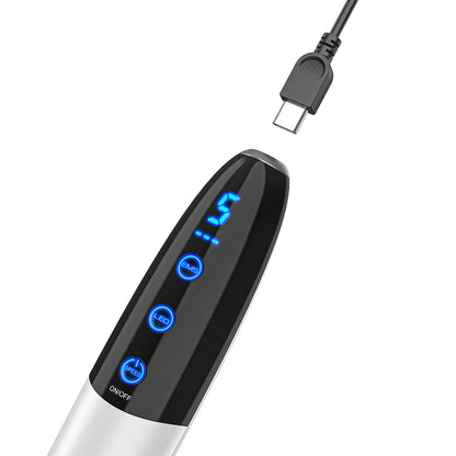 Bio Pen Q1S microneedling-Stift mit USB-C-Ladung und beleuchteten LED- und EMS-Funktionen für fortgeschrittene Hautbehandlung.