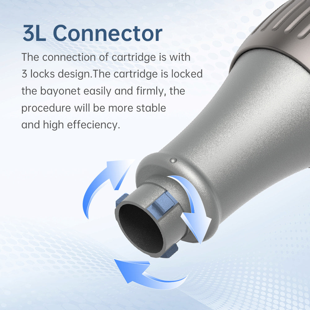 Dr. Pen M8S mit 3L-Verbindung und verbessertem Verriegelungssystem, das die Nadelpatronen stabil und sicher für präzise microneedling macht.