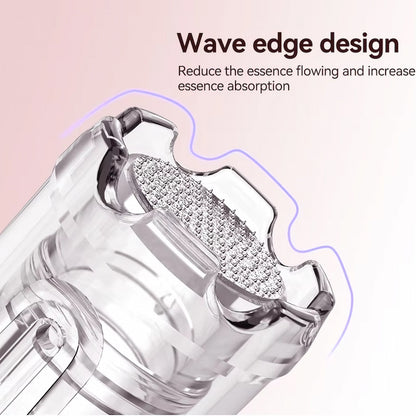Nahaufnahme von Dr. Pen Nadelkopf mit Wave-Edge-Design, das Verschüttungen reduziert und die Hautabsorption bei Mikronadelung verbessert.